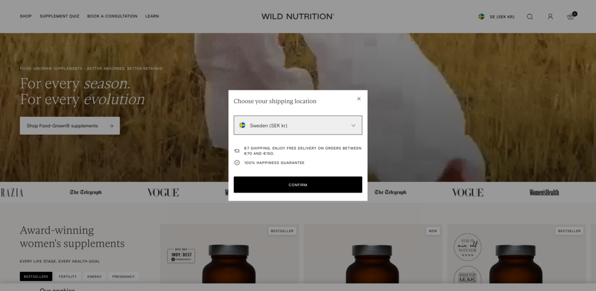 Wild Nutrition supplements