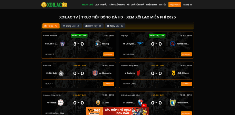 XOILAC TV: Your Go-To Platform for Live Football Streaming in Vietnam