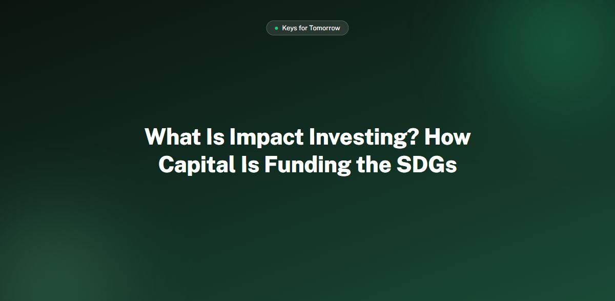 What Is Impact Investing? How Capital Is Funding the SDGs