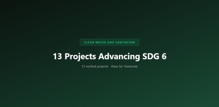 14 Projects Advancing SDG 6: Clean Water and Sanitation